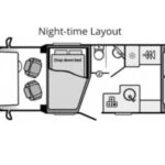 Night Layout, showing drop down double bed